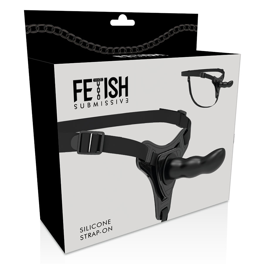 FETISH SUBMISSIVE HARNESS SILICONA NEGRO G SPOT 16 CM