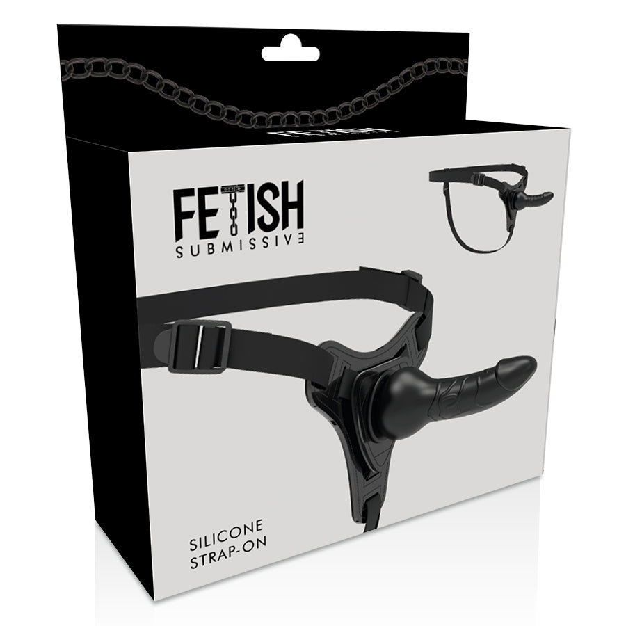 FETISH SUBMISSIVE HARNESS SILICONA NEGRO REALISTIC 16 CM