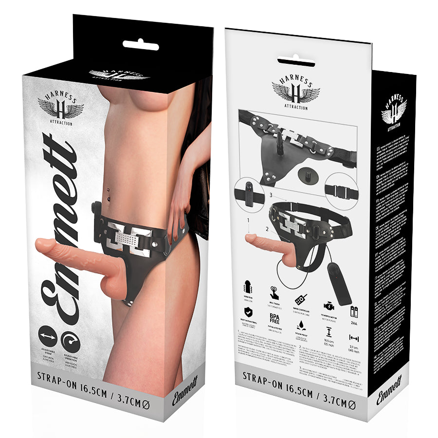 HARNESS ATTRACTION aRNES EMMETT REALISTICO VIBRADOR 165 X 37CM