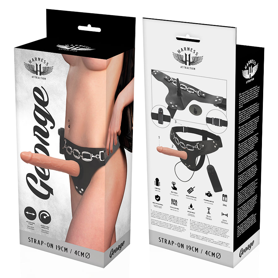 HARNESS ATTRACTION aRNES GEORGE REALISTICO VIBRADOR 19 X 4CM