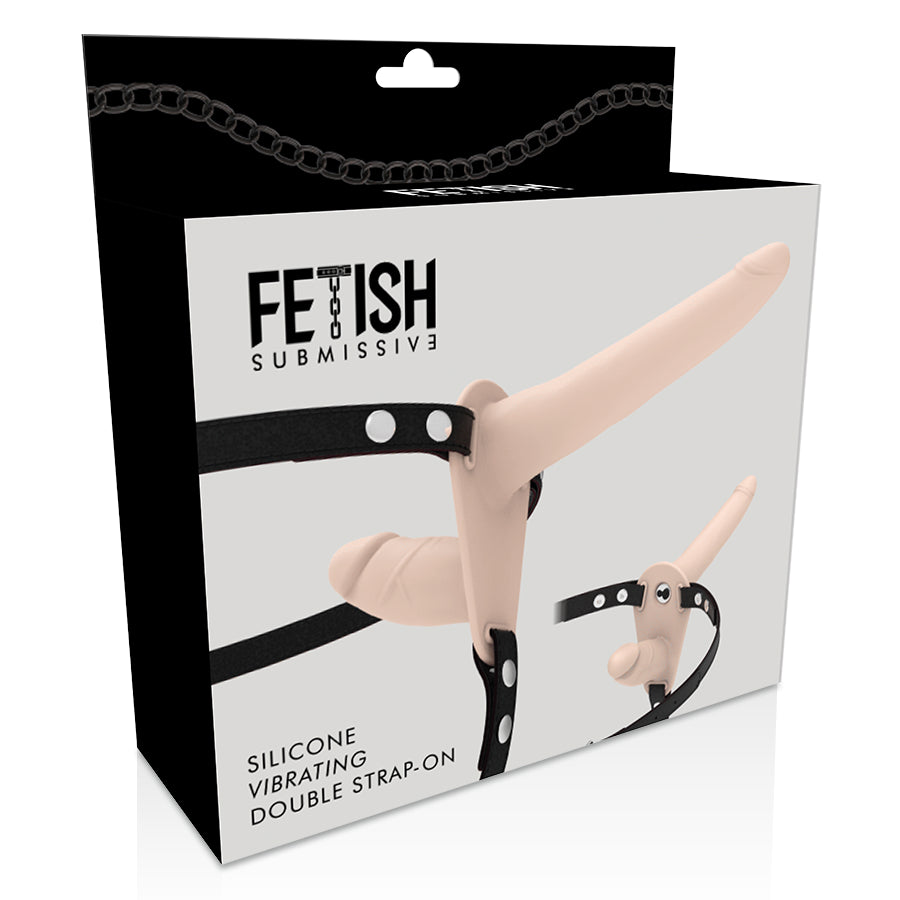 FETISH SUBMISSIVE HARNESS DOBLE PENETRACIoN VIBRADOR FLESH UP