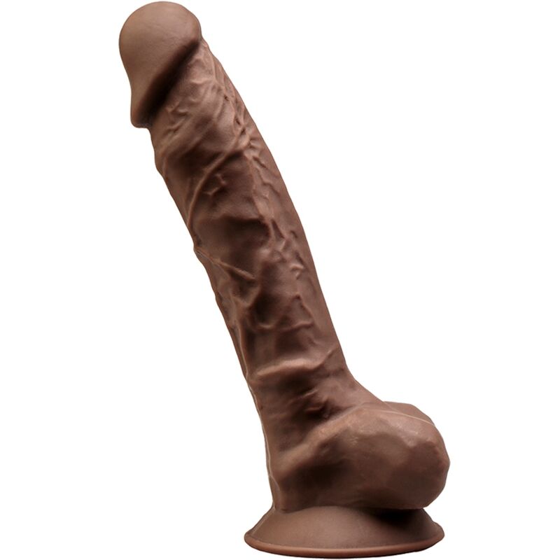 SILEXD MODELO 1 PENE REALISTICO SILICONA PREMIUM SILEXPAN MARRON 23 CM