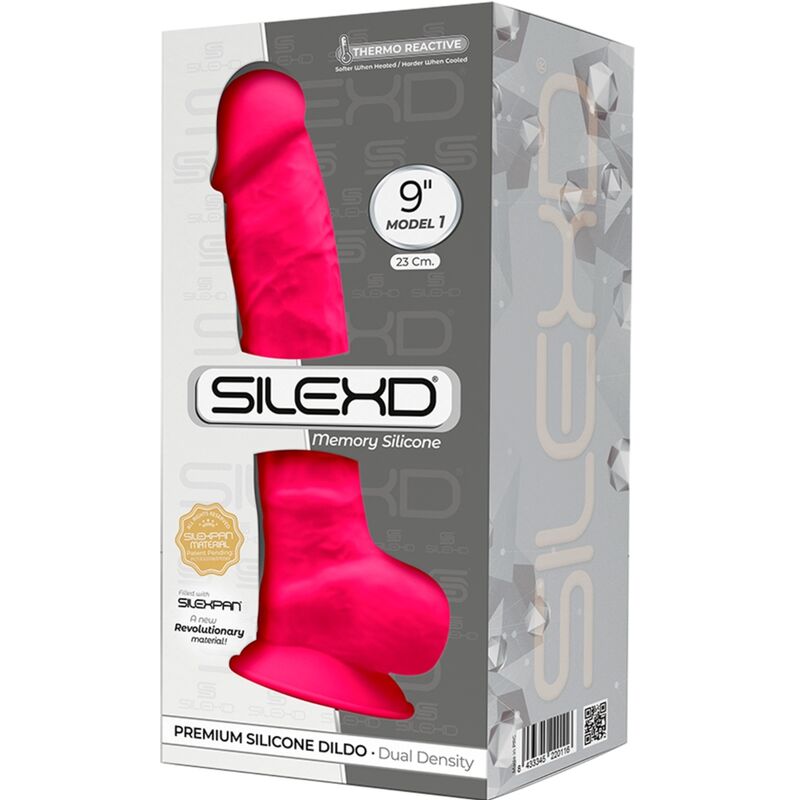 SILEXD MODELO 1 PENE REALISTICO SILICONA PREMIUM SILEXPAN FUCSIA 23 CM