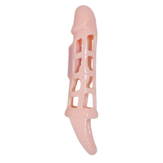 BAILE FUNDA EXTENSORA PENE CON VIBRACION Y STRAP NATURAL 135 CM