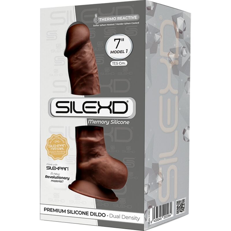 SILEXD MODELO 1 PENE REALISTICO SILICONA PREMIUM SILEXPAN MARRON 175 CM